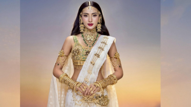 Mithila shows off her national costume in Jamdani and Shapla Mithila shows off her national costume in Jamdani and Shapla