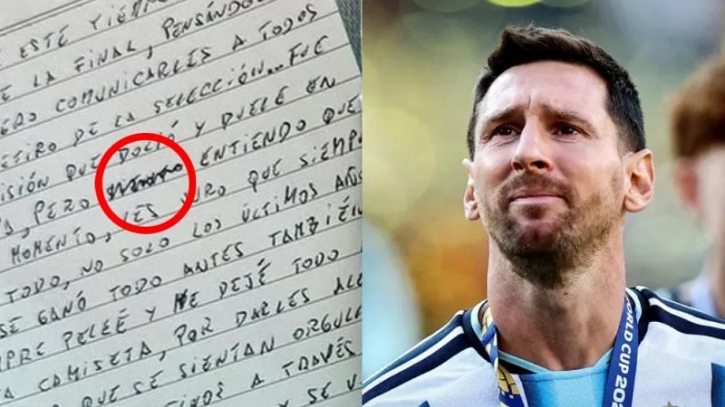 The word cut out of Messi’s letter is sparking new curiosity